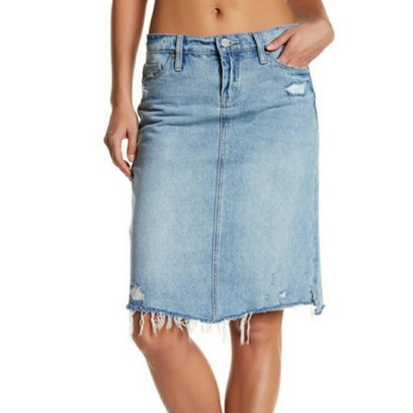 BLANK NYC Distressed Big Reveal Denim Skirt - Picture 2 of 7